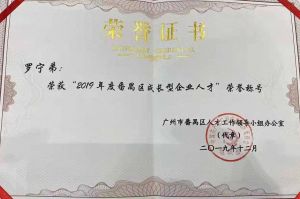 kaiyun.com集团CEO罗宁弟荣膺番禺区杰出产业人才奖
